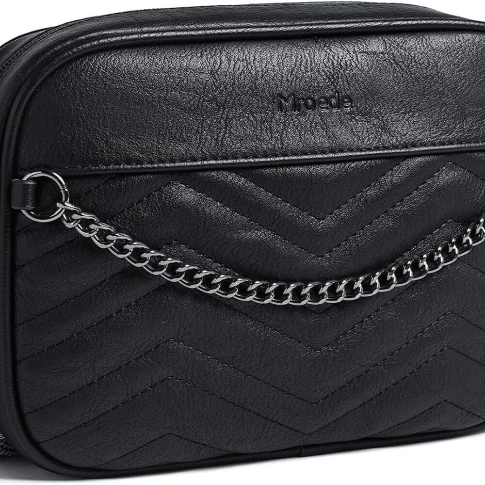 Quilted Crossbody Bags for Women 3-Pockets Vegan Leather Shoulder Handbags with